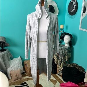 Cozy Gray Hooded Cardigan